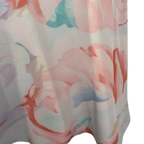 Calvin Klein Pastel Sheer Shift Dress Watercolor Women's Size 14 Spring Flowy - Picture 2 of 7